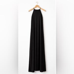 Banana Republic Black Halter Maxi Dress with Silver Hardware